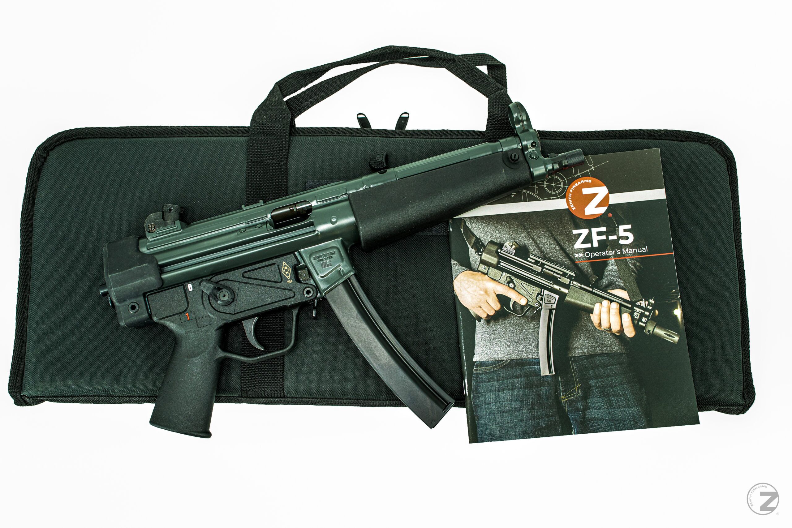 Gray ZF-5 Essentials Package by Zenith Firearms – MP5-style 9mm semi-automatic roller-delayed firearm